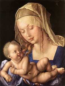 460px-durer_albrecht_-_maria_mit_kind_madonna_mit_der_birnenschnitte_-_1512 Albrecht Dürer: Madonna mit der Birnenschnitte, 1512