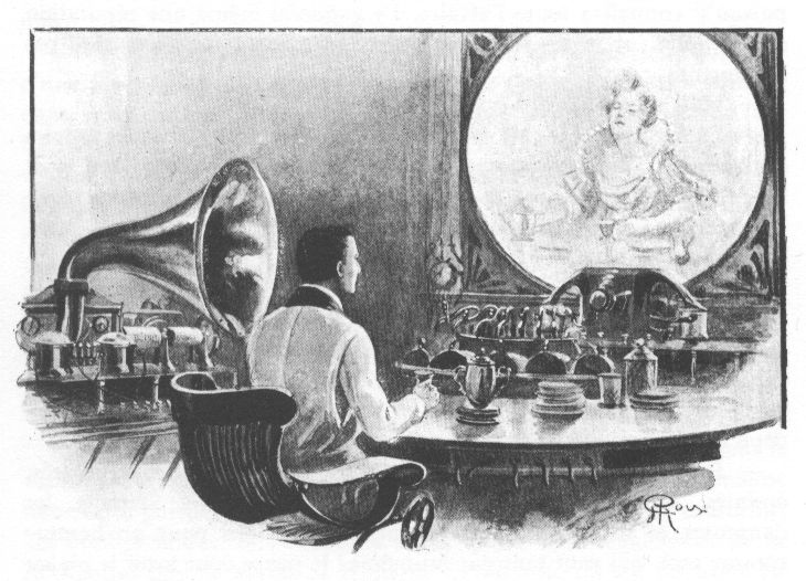skype La journée d\'un journaliste américain en 2889 par Jules Verne, Illustrations de George Roux